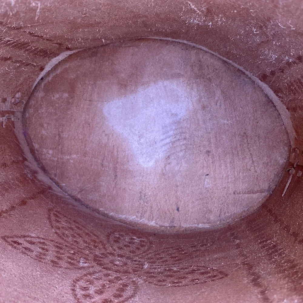 Handmade Tooled Flower Leather Bucket Bag - Picture 10 of 16